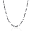 Rhodium Plated 4.7mm Sterling Silver Curb Style Chain