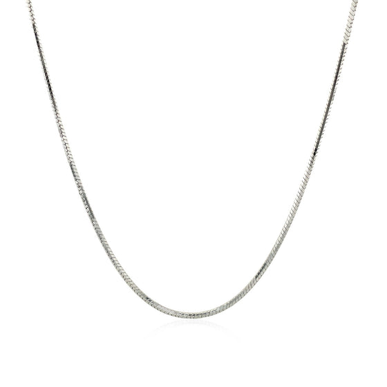 Sterling Silver Rhodium Plated Octagonal Snake Chain 1.1mm