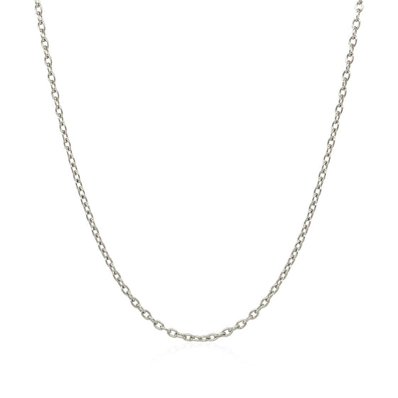 14k White Gold Round Cable Link Chain 1.5mm