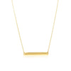 14k Yellow Gold Smooth Flat Horizontal Bar Style Necklace
