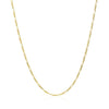 14k Yellow Gold Solid Figaro Chain 1.3mm