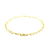 14k Yellow Gold Anklet with Flat Hammered Oval Links