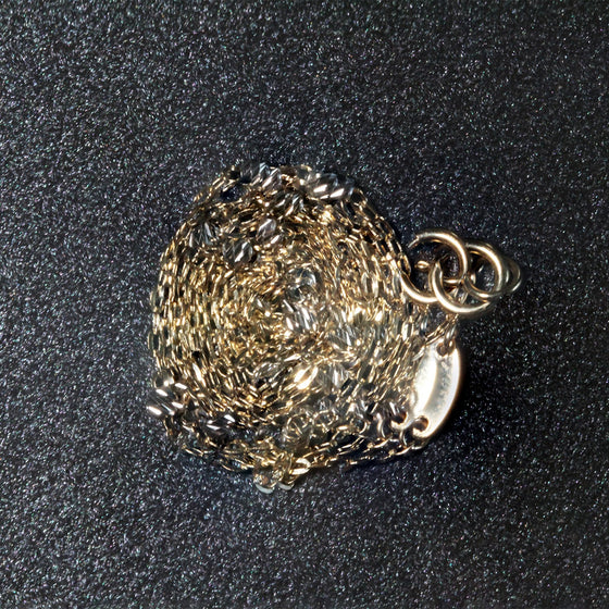 Diamond Cut Bead Links Pendant Chain in 14k Two Tone Gold (3.5mm)