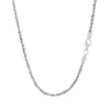 Rhodium Plated 2.2mm Sterling Silver Sparkle Style Chain