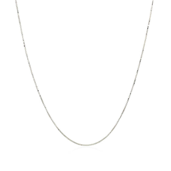 10k White Gold Classic Box Chain 0.45mm - Diamond Designs