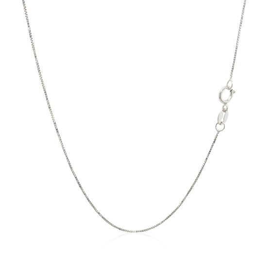 10k White Gold Classic Box Chain 0.45mm - Diamond Designs