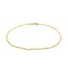 14k Yellow Gold Singapore Bracelet 1.0mm