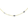 14k Two Tone Gold Anklet with Diamond Cut Heart Style Stations - Diamond Designs