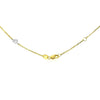 14k Two Tone Gold Anklet with Diamond Cut Heart Style Stations - Diamond Designs
