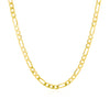 3.1mm 14k Yellow Gold Solid Figaro Chain