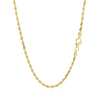 2.5mm 14k Yellow Gold Solid Diamond Cut Rope Chain