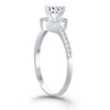 14k White Gold Diamond Halo Collar Engagement Ring