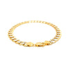 7.0mm 14k Two Tone Gold Pave Curb Bracelet