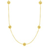 Station Necklace with Polished Love Knots in Yellow Gold