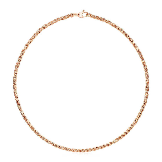 Rose Gold 17 inch Braid Link Necklace