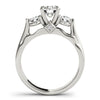 14k White Gold 3 Stone Prong Setting Diamond Engagement Ring (1 3/8 cttw)
