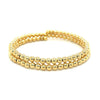Yellow Gold Wrap Around Bangle with Polished Beads - Diamond Designs