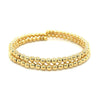 Yellow Gold Wrap Around Bangle with Polished Beads - Diamond Designs