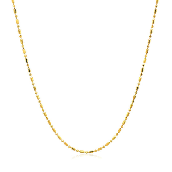 14k Yellow Gold Diamond-Cut Bead Chain 1.0mm