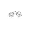 14k White Gold Stud Earrings with White Hue Faceted Cubic Zirconia