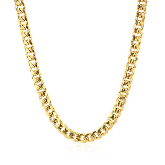 4.5mm 14k Yellow Gold Miami Cuban Semi Solid Chain - Diamond Designs