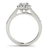 14k White Gold Square Outer Shape Round Diamond Engagement Ring (3/4 cttw)