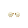 14k Yellow Gold Freshwater Cultured White Pearl Stud Earrings (7.0 mm)