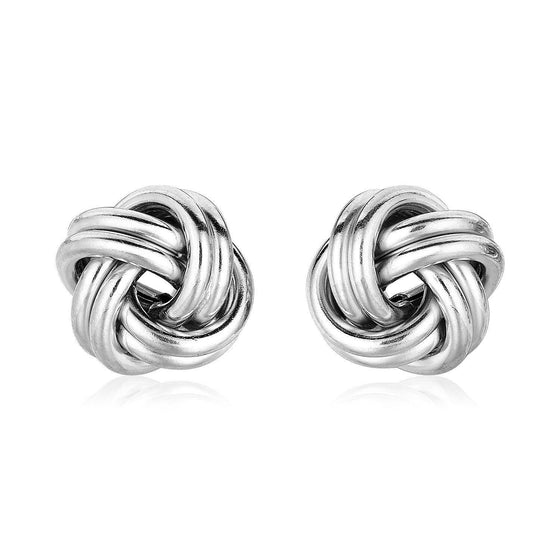 Sterling Silver Polished Love Knot Earrings - Diamond Designs