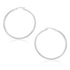 10k White Gold Polished Hoop Earrings (30mm)