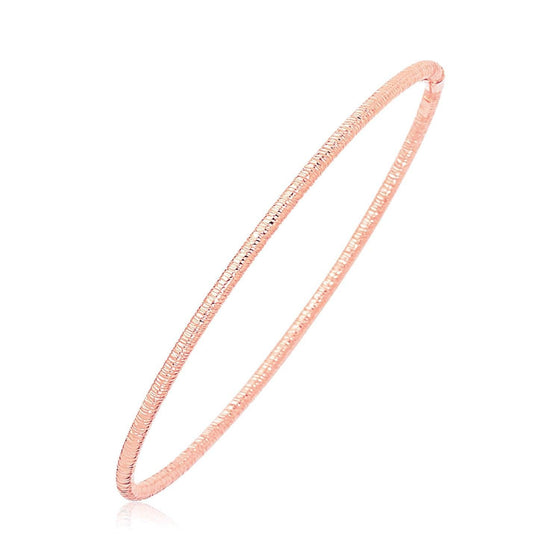 Rose Gold Thin Textured Stackable Bangle