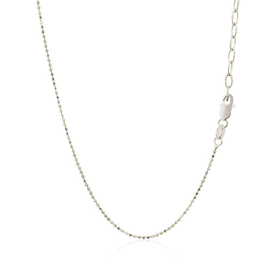 14k White Gold Necklace with Round Diamond Charms