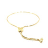 14k Yellow Gold Adjustable Lariat Style Heart Motif Bracelet