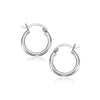 10k White Gold Polished Hoop Earrings (15 mm)