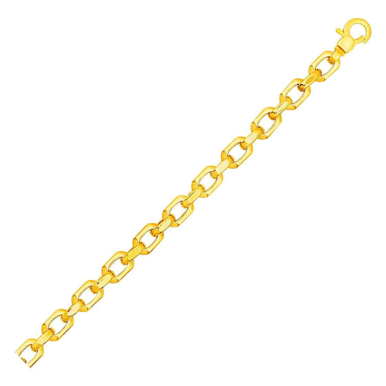 Shiny Oval Link Bracelet in Yellow Gold