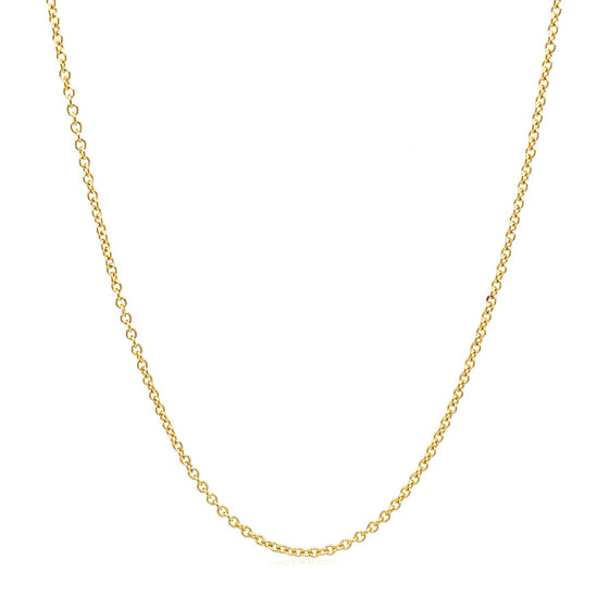 14k Yellow Gold Round Cable Link Chain 1.3mm