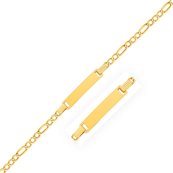 14k Yellow Gold Figaro Link Children's ID Bracelet