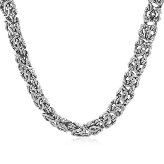 14k White Gold Byzantine Motif Chain Necklace