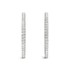 14k White Gold Diamond Hoop Earrings with Shared Prong Setting (2 cttw)