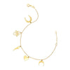 14k Yellow Gold 7 inch Bracelet with Polished Charms