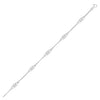 14k White Gold Anklet with Fancy Diamond Shape Filigree Stations
