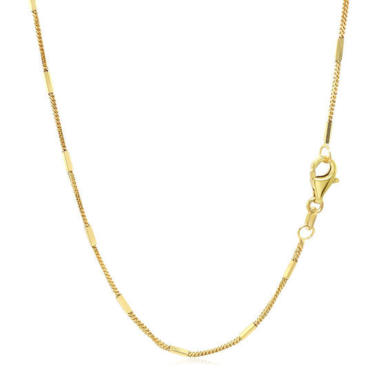 Diamond Cut Bar Links Pendant Chain in 14k Yellow Gold (1.3mm)