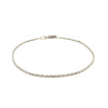 2.0mm 14k White Gold Diamond Cut Rope Anklet