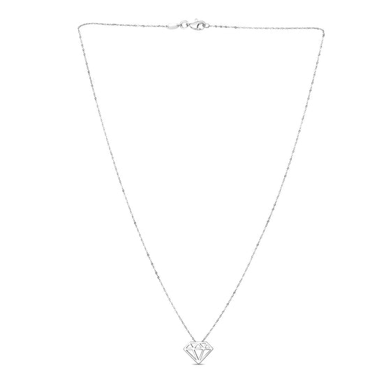 Diamond Symbol Pendant in 14k White Gold