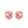 14k Rose Gold Love Knot with Ridge Texture Earrings