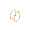 10k Tri-Color Gold Classic Hoop Earrings with Diamond Cut Details - Diamond Designs
