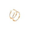 10k Tri-Color Gold Classic Hoop Earrings with Diamond Cut Details