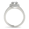 14k White Gold Classic Round Diamond Pave Design Engagement Ring (1 1/2 cttw)