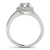 Diamond Engagement Ring with Pave Halo Stones in 14k White Gold (1 3/8 cttw) - Diamond Designs