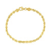 5.0mm 10k Yellow Gold Solid Diamond Cut Rope Bracelet