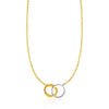 14k Two-Toned Yellow and White Gold Interlocking Rings Necklace